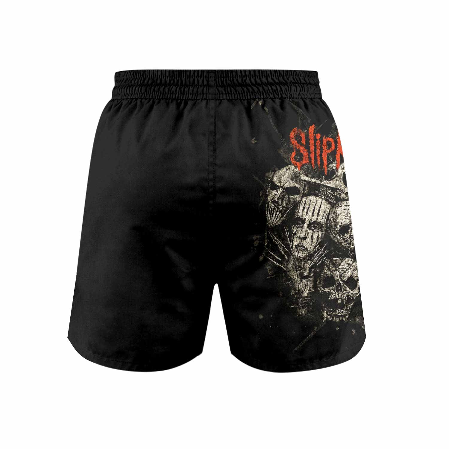 Slipknot Skull Grappling Shorts - back view mockup