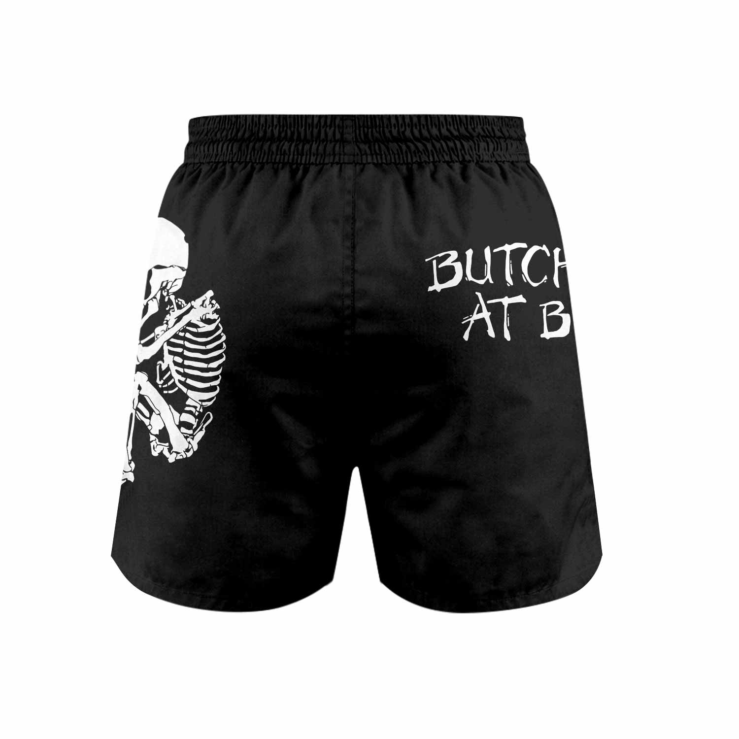Butchered at Birth Grappling Shorts - back view mockup