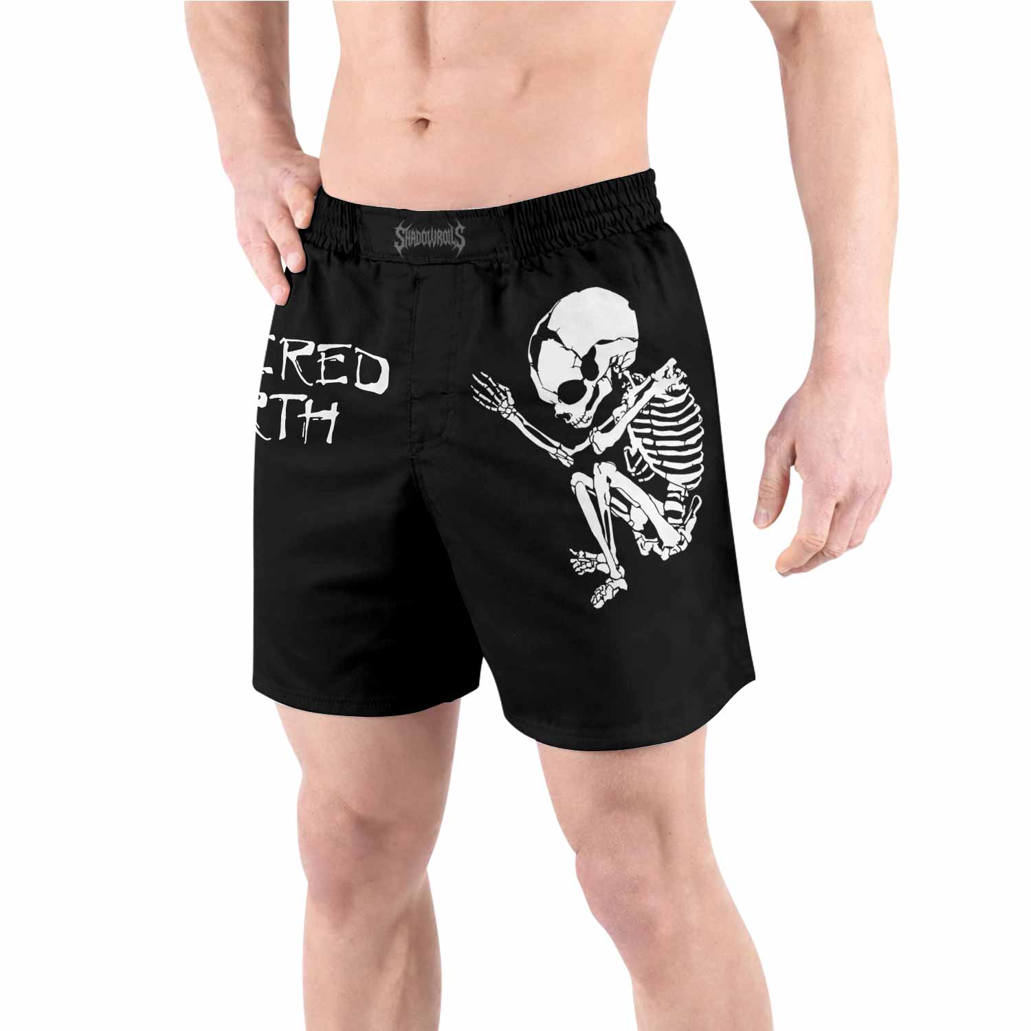 Butchered at Birth Grappling Shorts - front view lifestyle