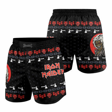 Iron Maiden Grappling Shorts - front and back view