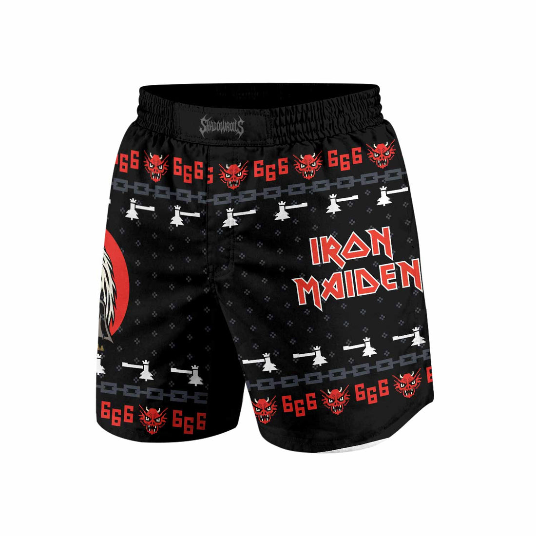 Iron Maiden Grappling Shorts - front and back view