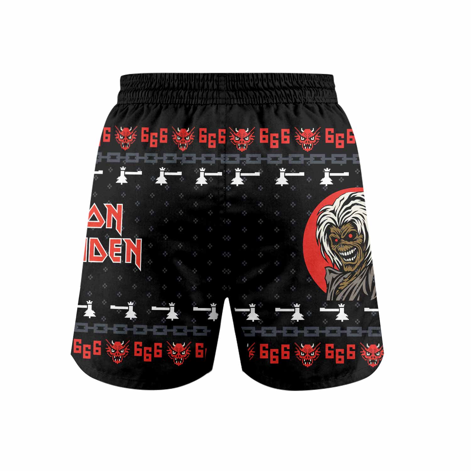 Iron Maiden Grappling Shorts - back view mockup