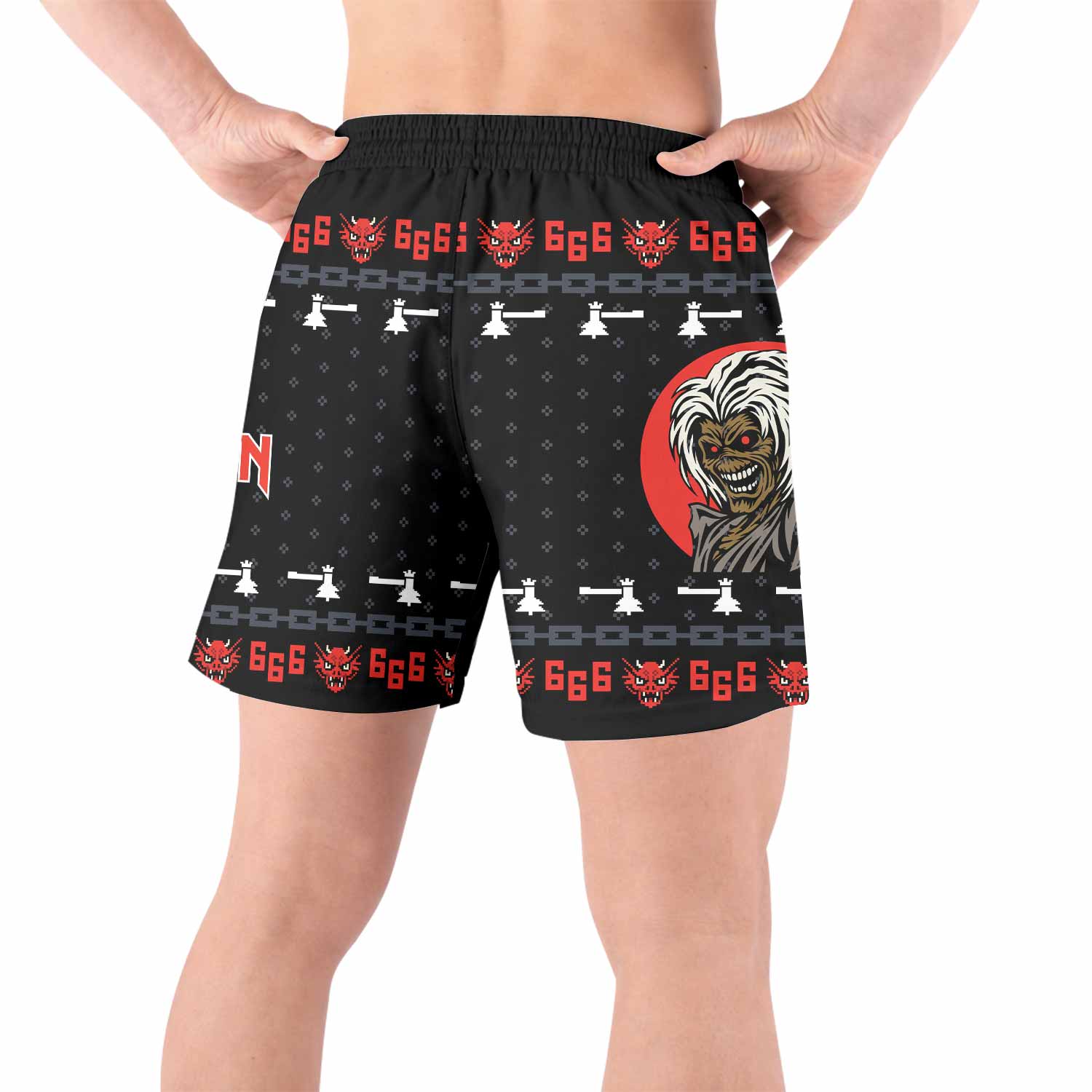 Iron Maiden Grappling Shorts - back view lifestyle