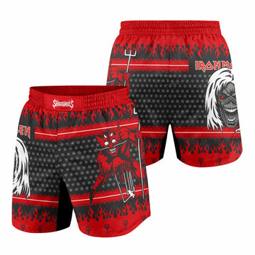 Iron Maiden Devil Grappling Shorts - front and back view