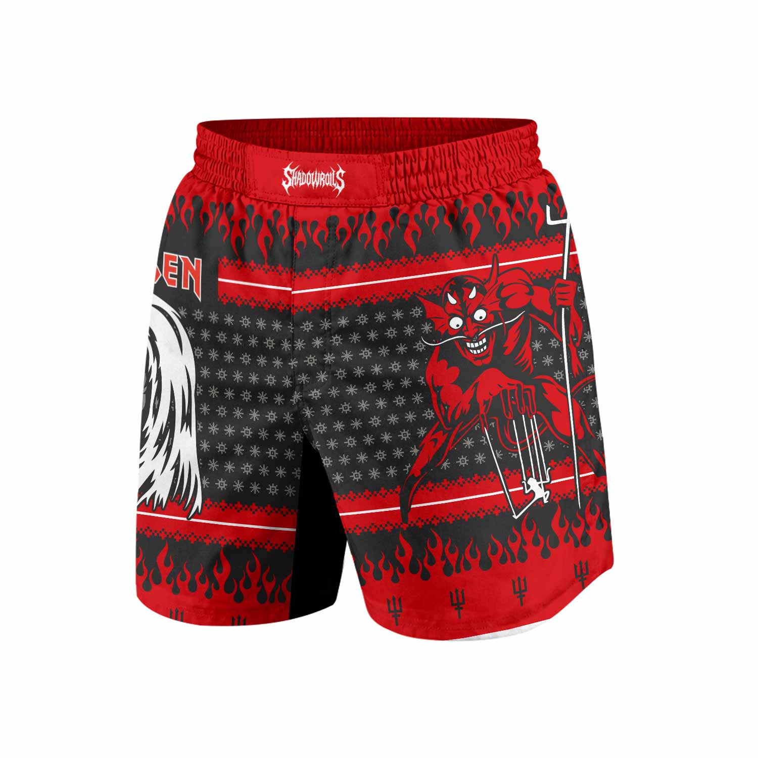 Iron Maiden Devil Grappling Shorts - front view mockup