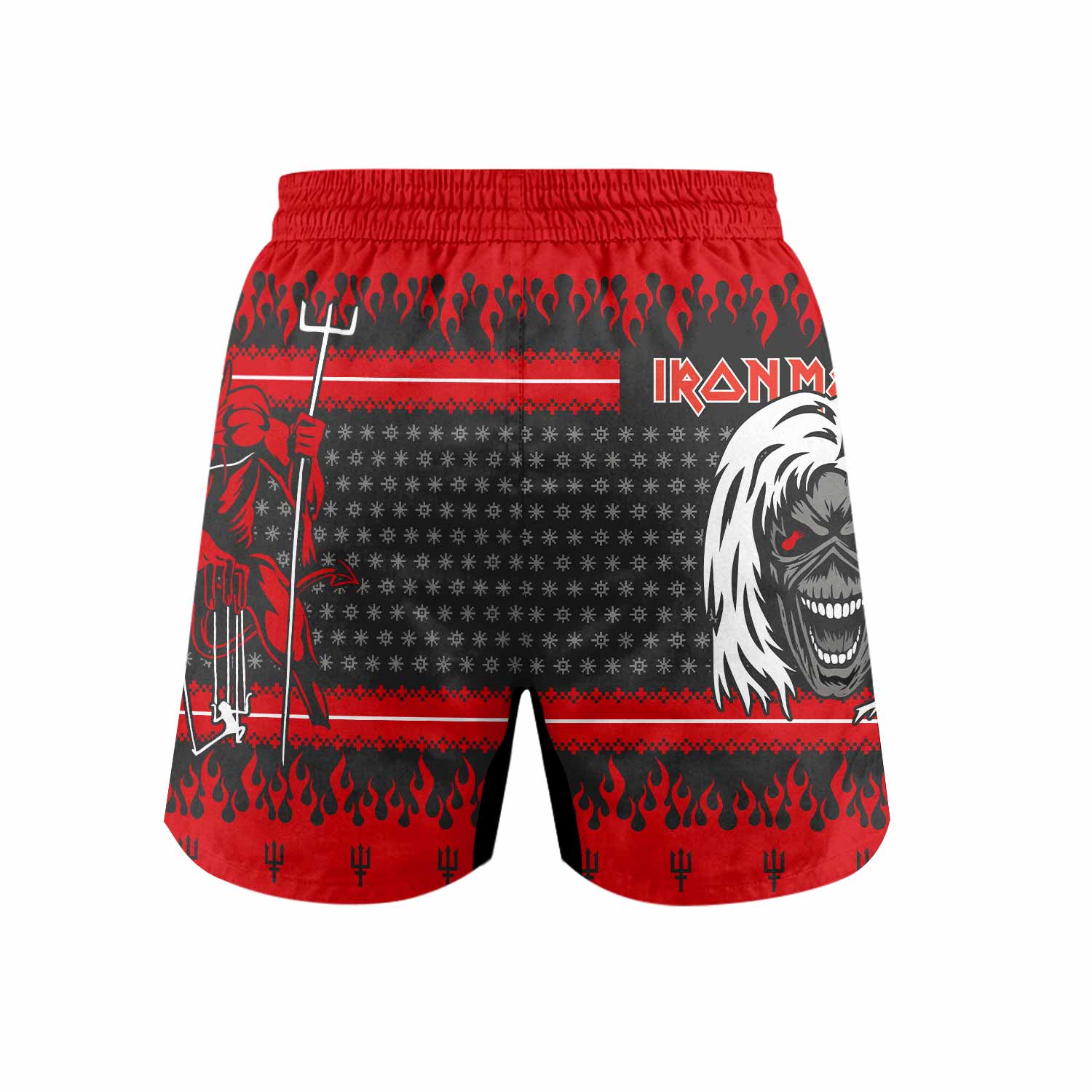 Iron Maiden Devil Grappling Shorts - back view mockup