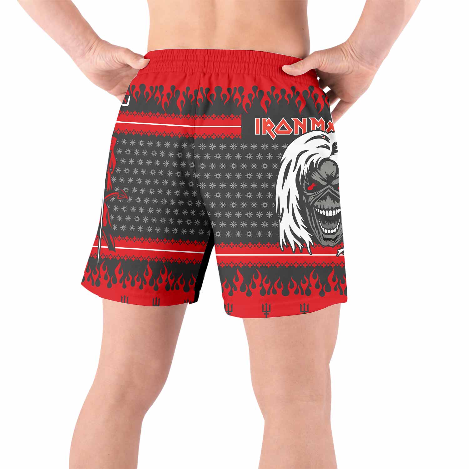 Iron Maiden Devil Grappling Shorts - back view lifestyle