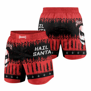 Cradle of Filth Hail Santa Grappling Shorts - front and back view