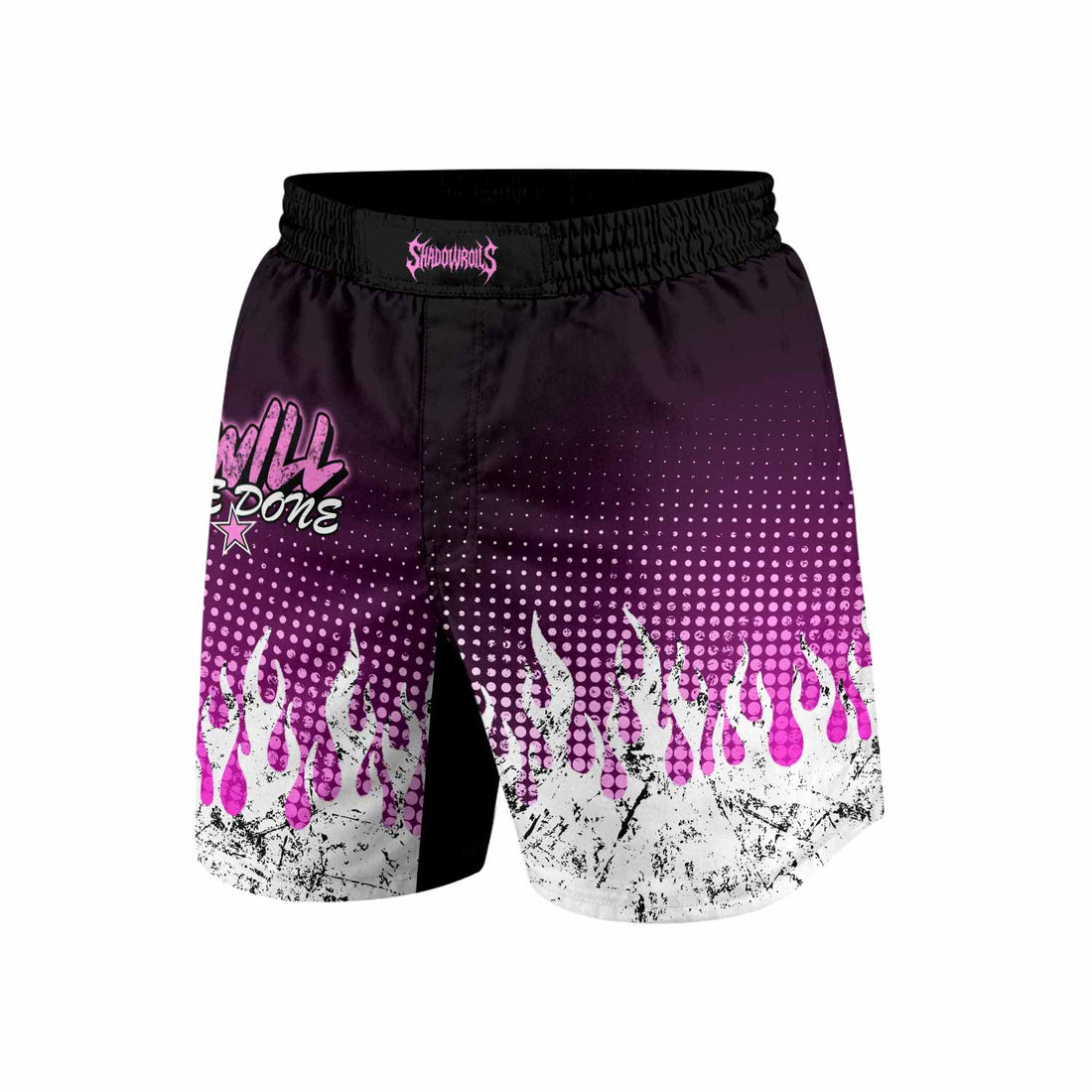 God's Will Be Done Grappling Shorts - front and back view
