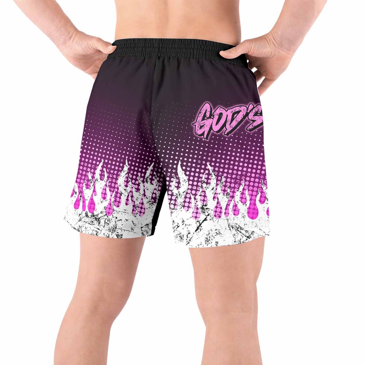 God's Will Be Done Grappling Shorts - back view lifestyle
