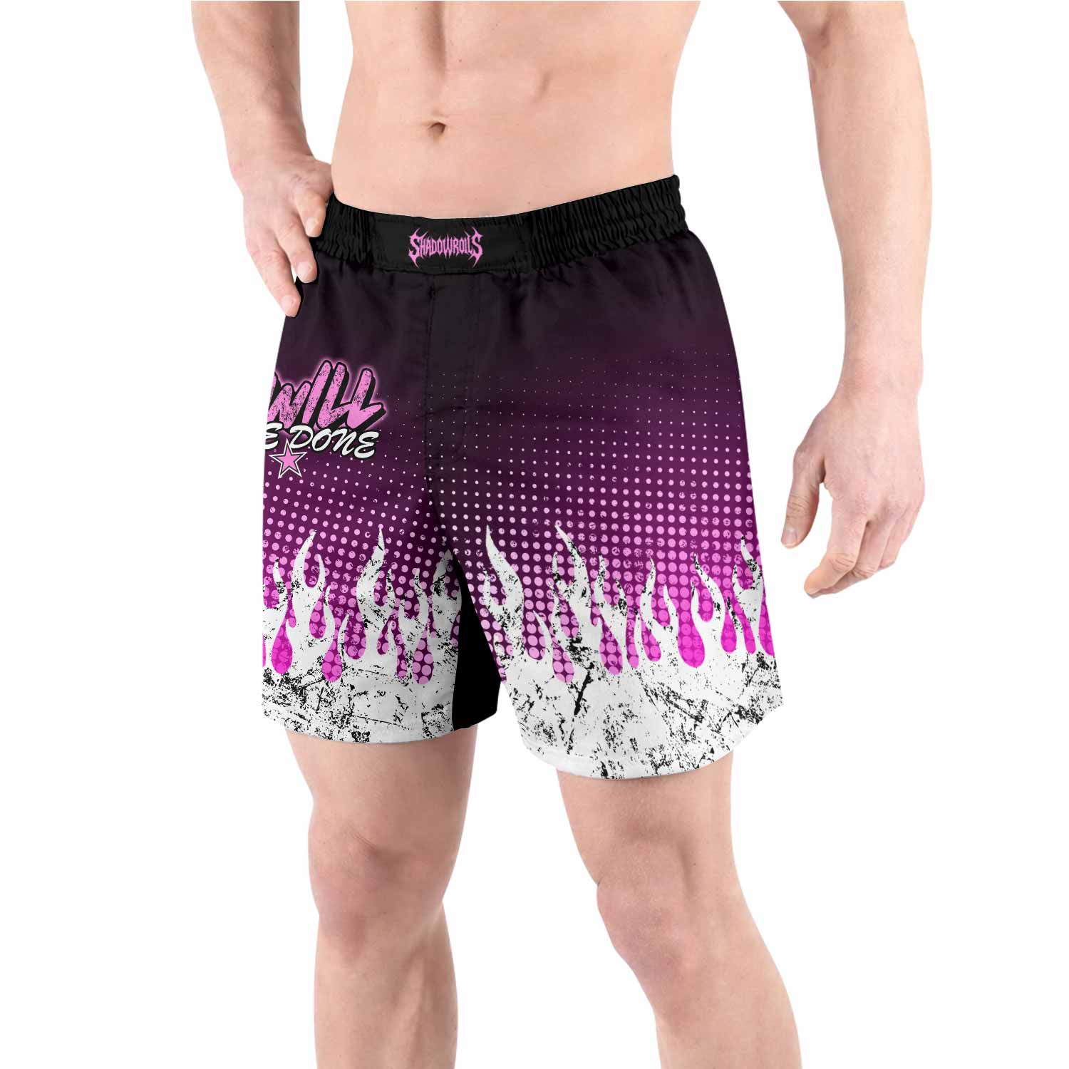 God's Will Be Done Grappling Shorts - front view lifestyle