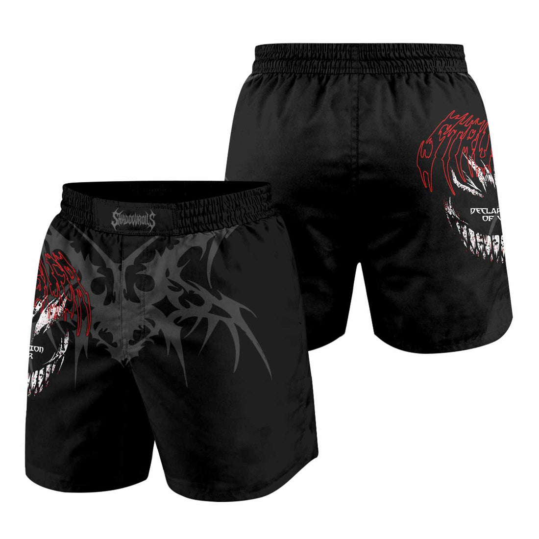 Declaration of War Grappling Shorts - front and back view