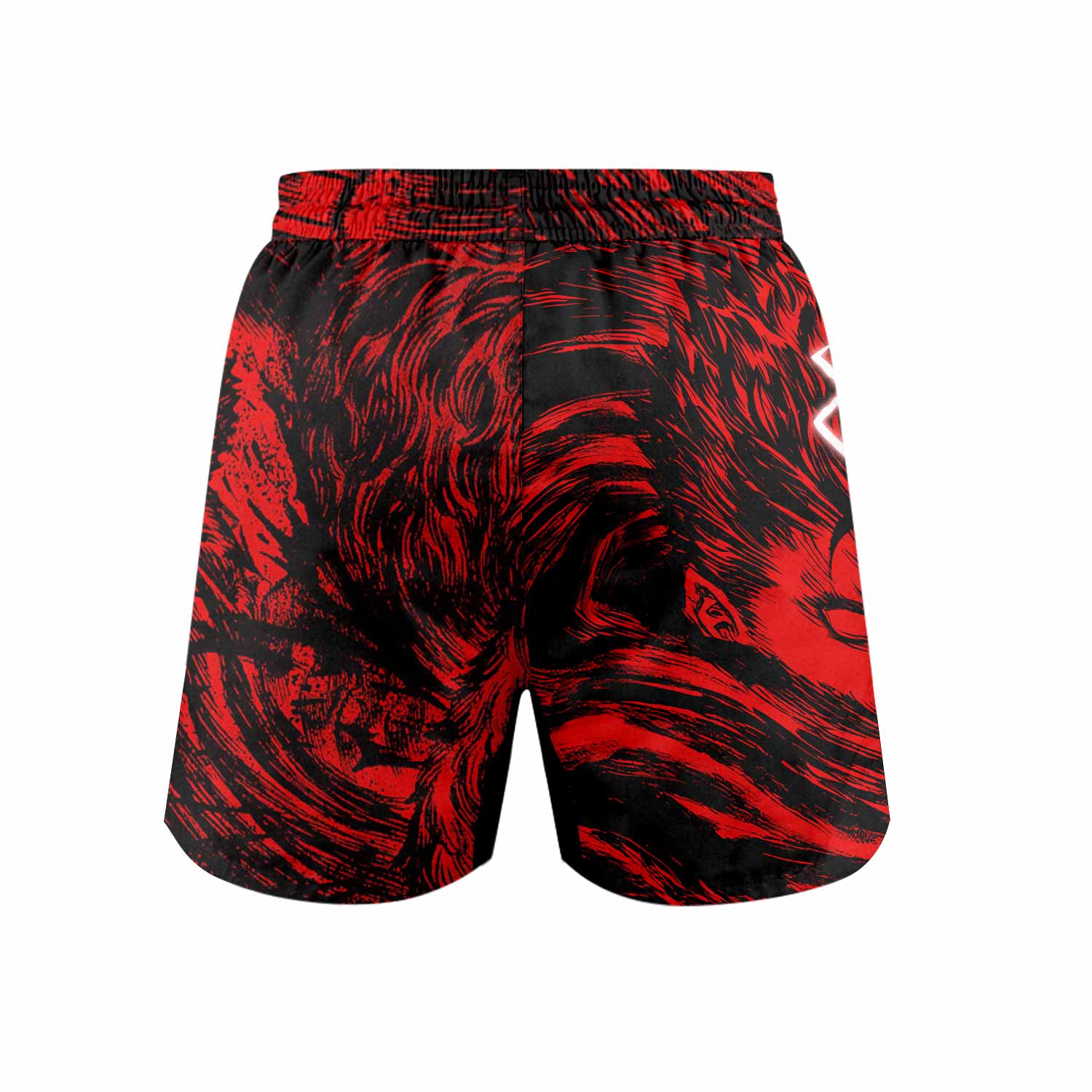 Berserk Guts Grappling Shorts - back view mockup
