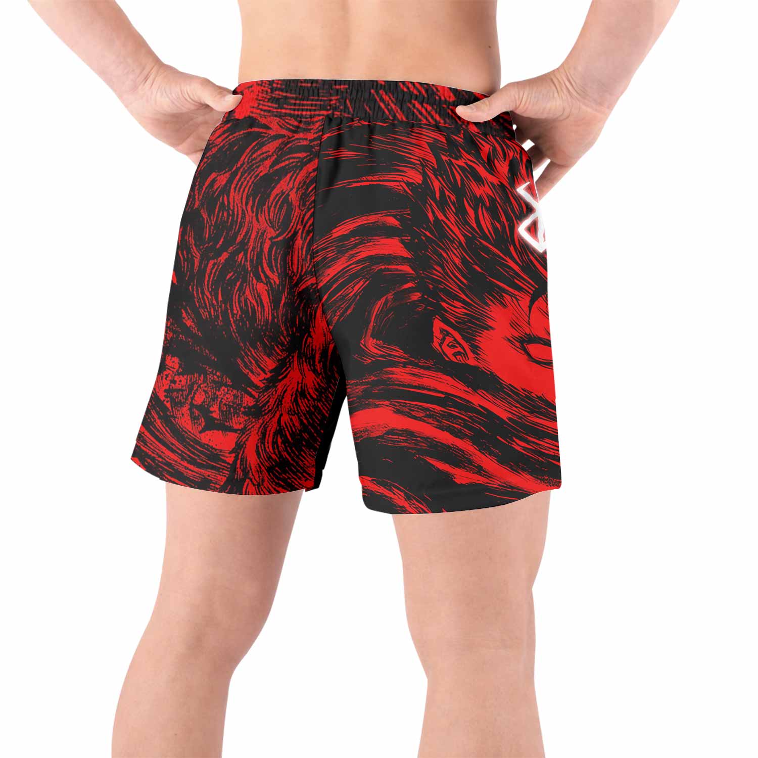 Berserk Guts Grappling Shorts - back view lifestyle