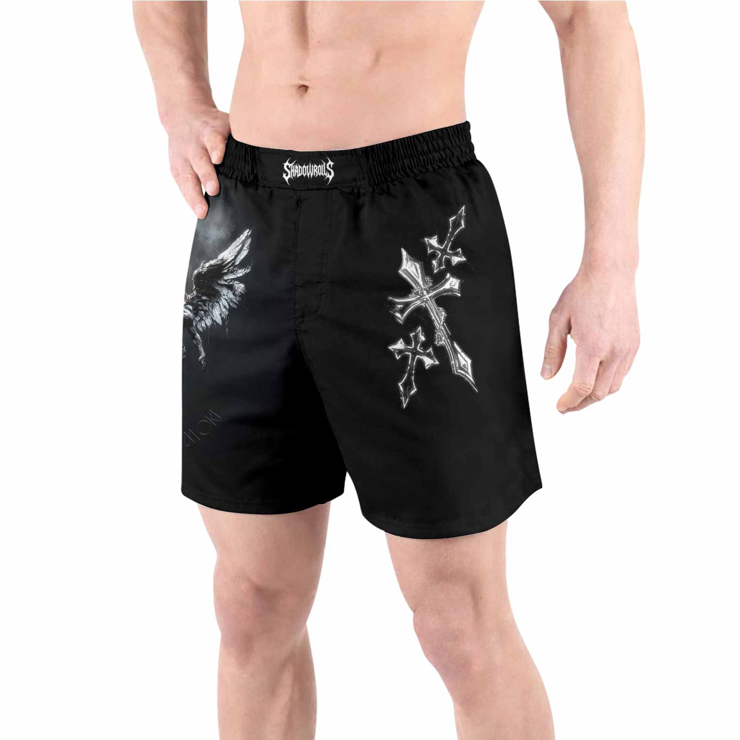 Memento Mori Grappling Shorts - front view lifestyle