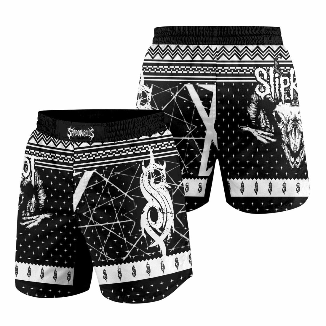 Slipknot Baphomet Grappling Shorts - front and back view