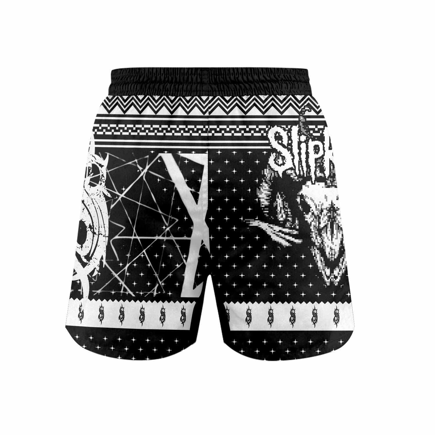 Slipknot Baphomet Grappling Shorts - back view mockup