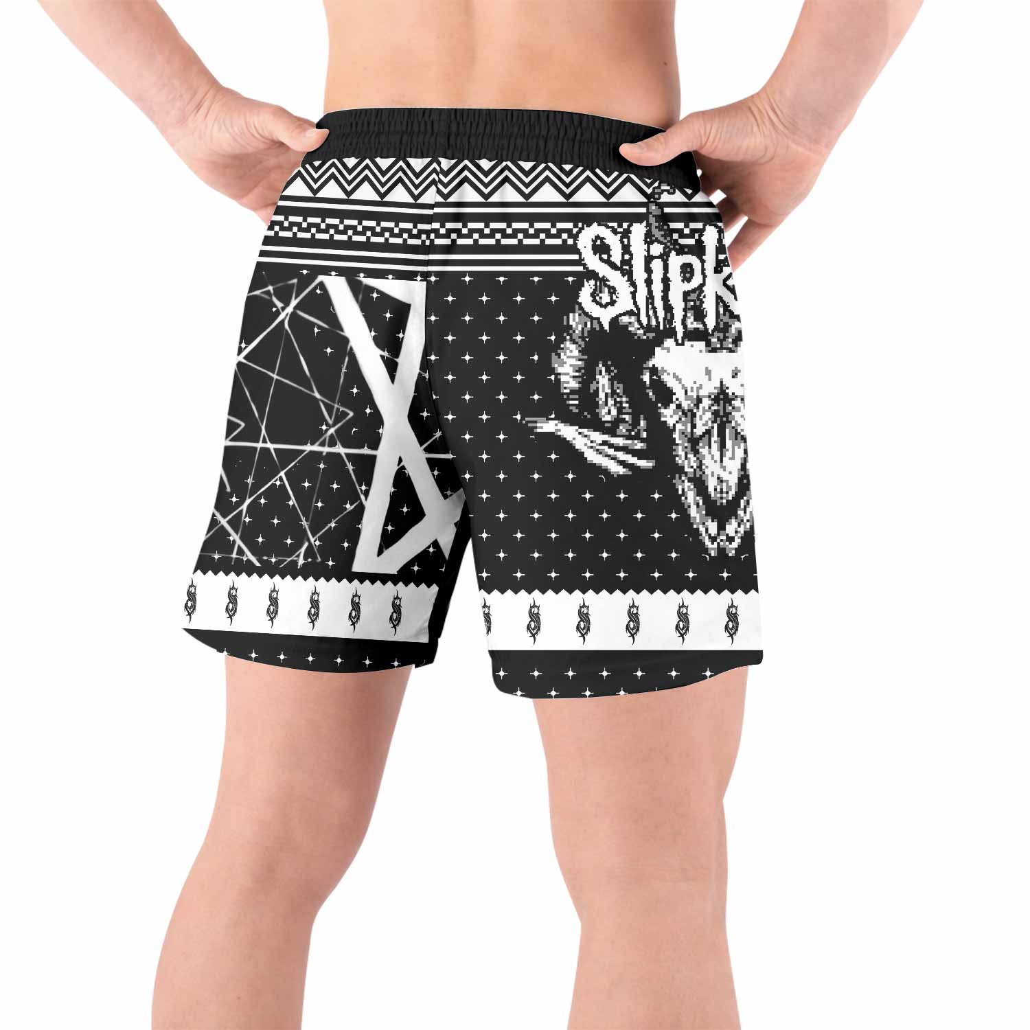 Slipknot Baphomet Grappling Shorts - back view lifestyle