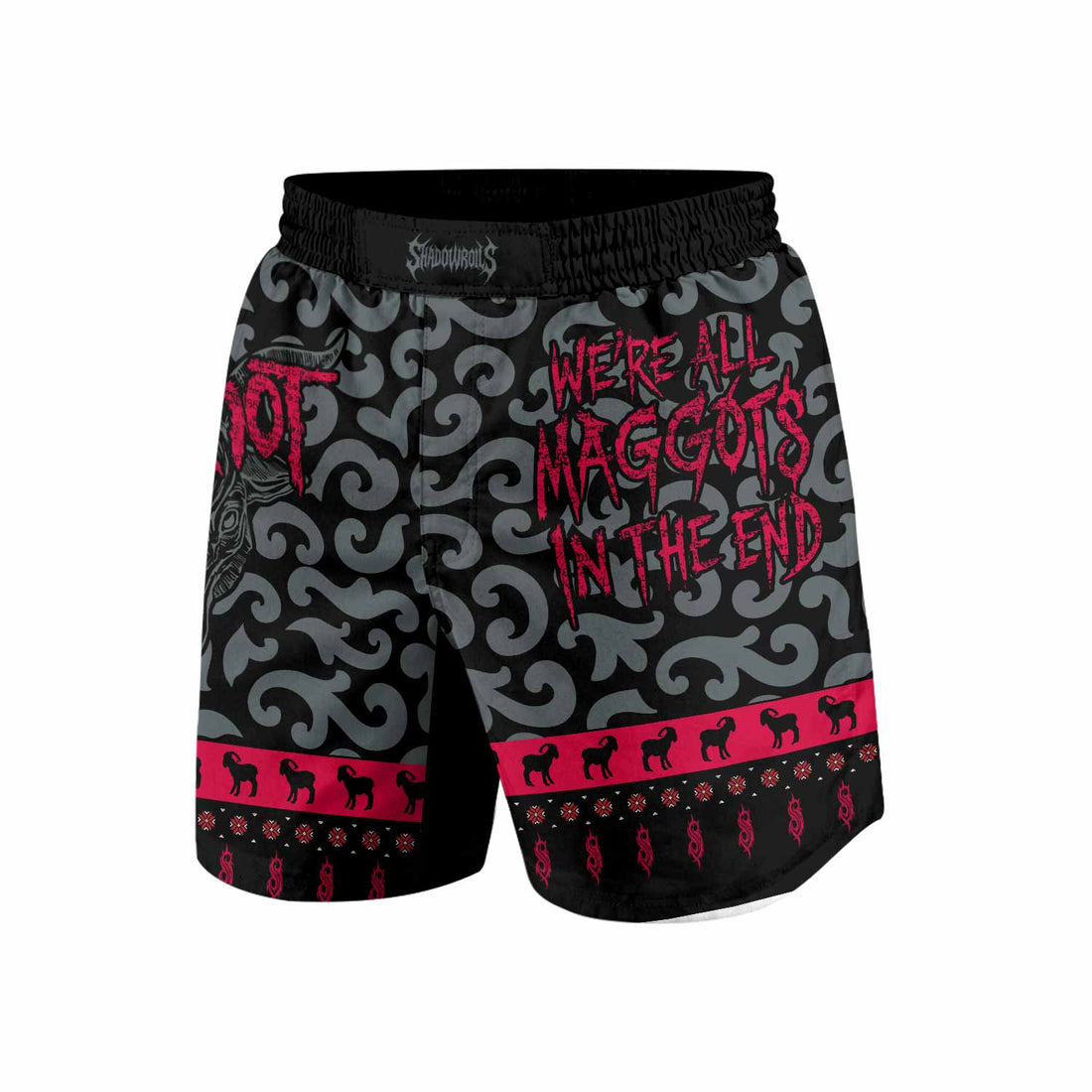 Slipknot Maggots Grappling Shorts - front and back view