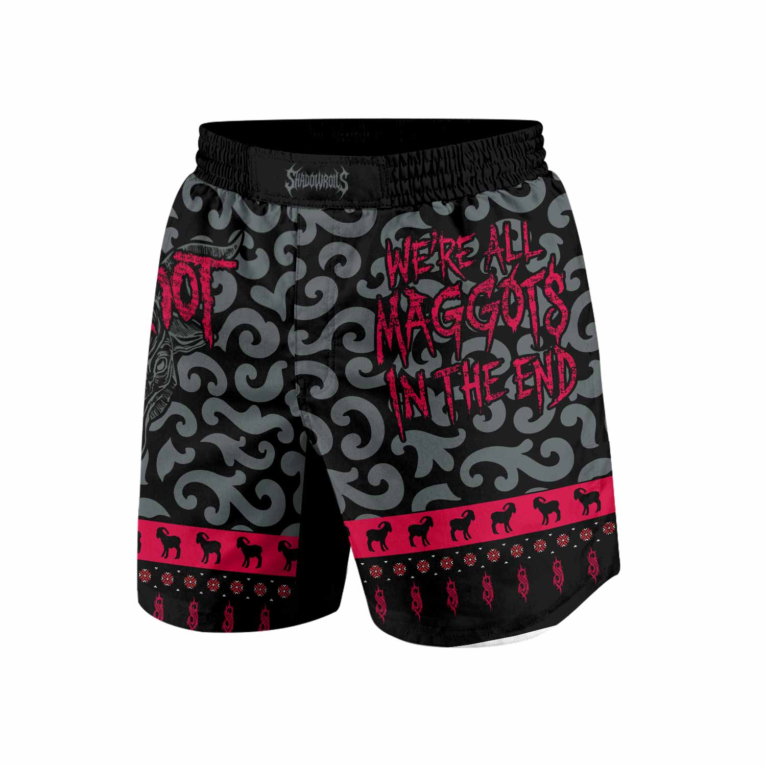 Slipknot Maggots Grappling Shorts - front view mockup