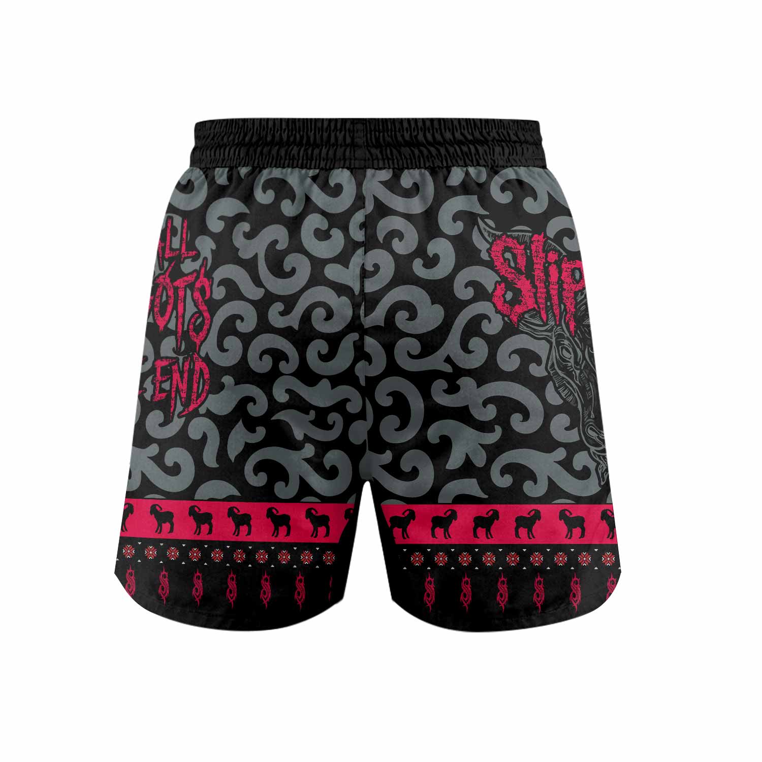Slipknot Maggots Grappling Shorts - back view mockup