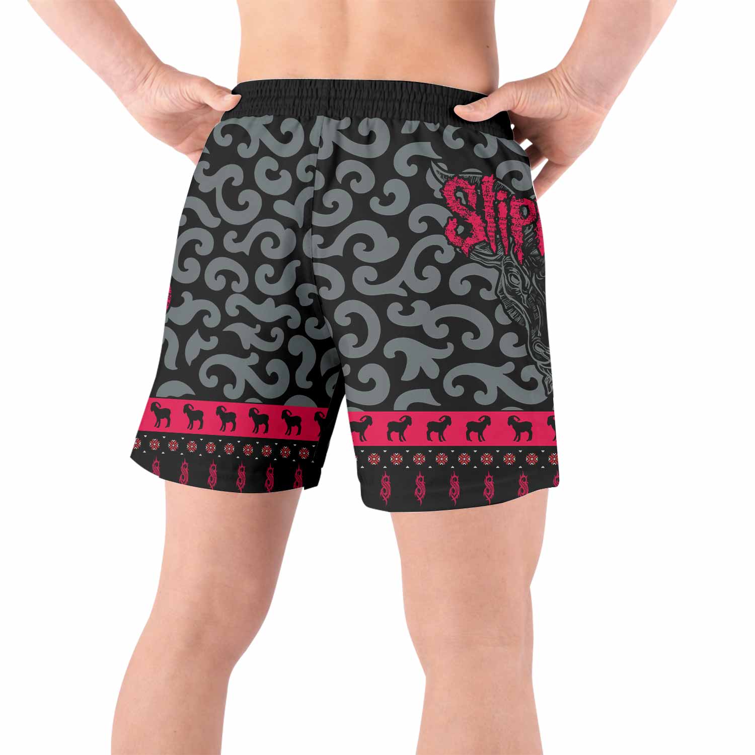 Slipknot Maggots Grappling Shorts - back view lifestyle