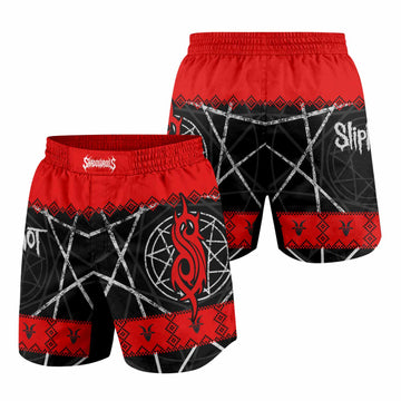 Baphomet Slipknot Grappling Shorts - front and back view