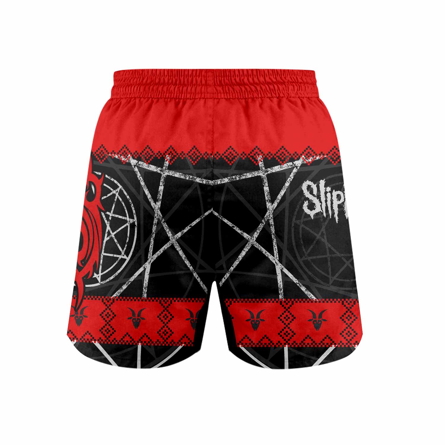 Baphomet Slipknot Grappling Shorts - back view mockup