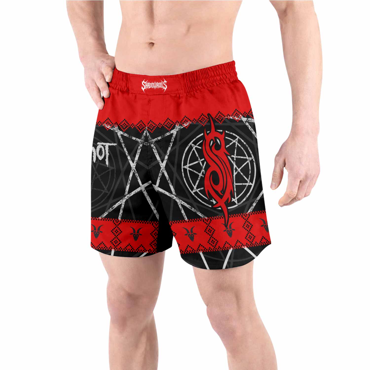 Baphomet Slipknot Grappling Shorts - front view lifestyle