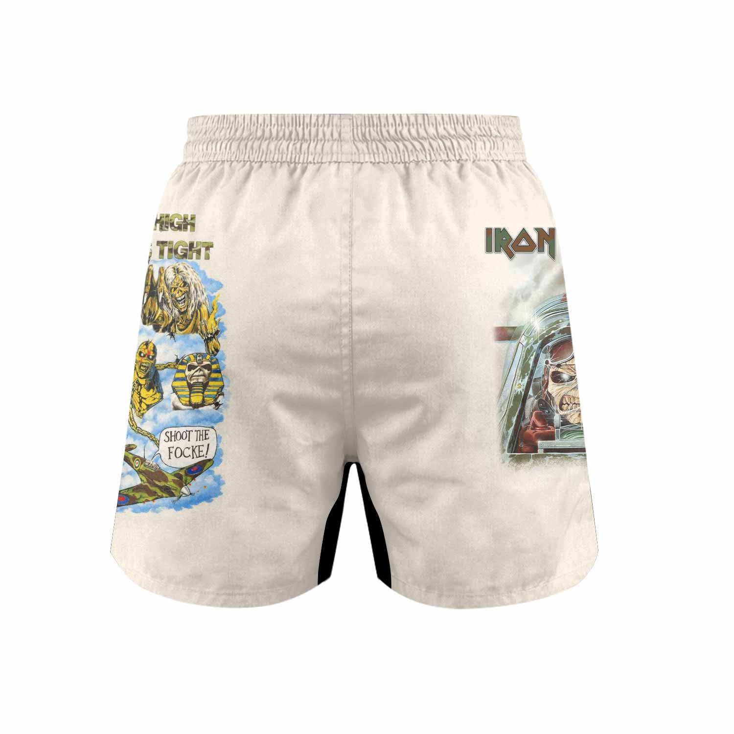 Iron Maiden Aces High Chokes Tight Grappling Shorts - back view mockup
