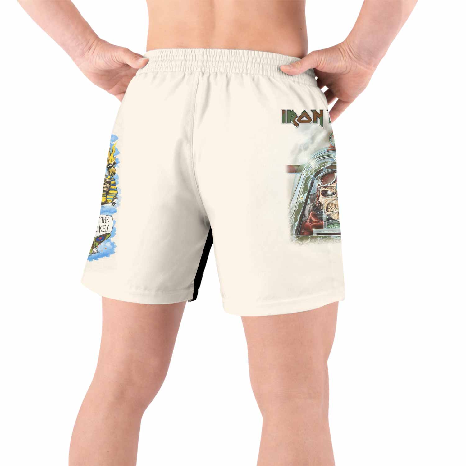 Iron Maiden Aces High Chokes Tight Grappling Shorts - back view lifestyle