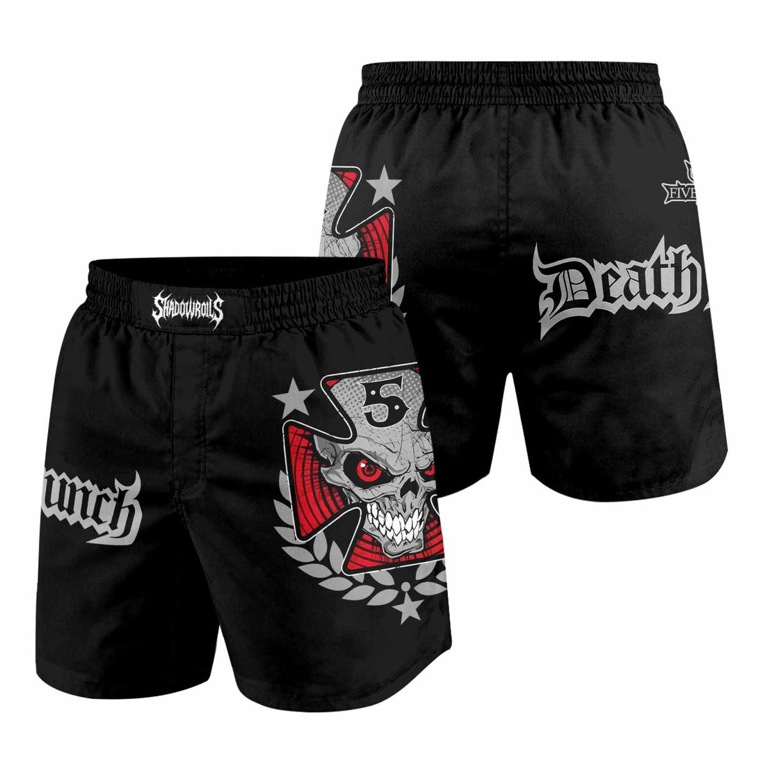 Death Punch Grappling Shorts - front and back view