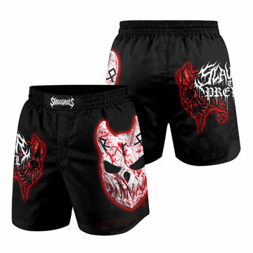 Slaughter to Prevail Grappling Shorts - front and back view