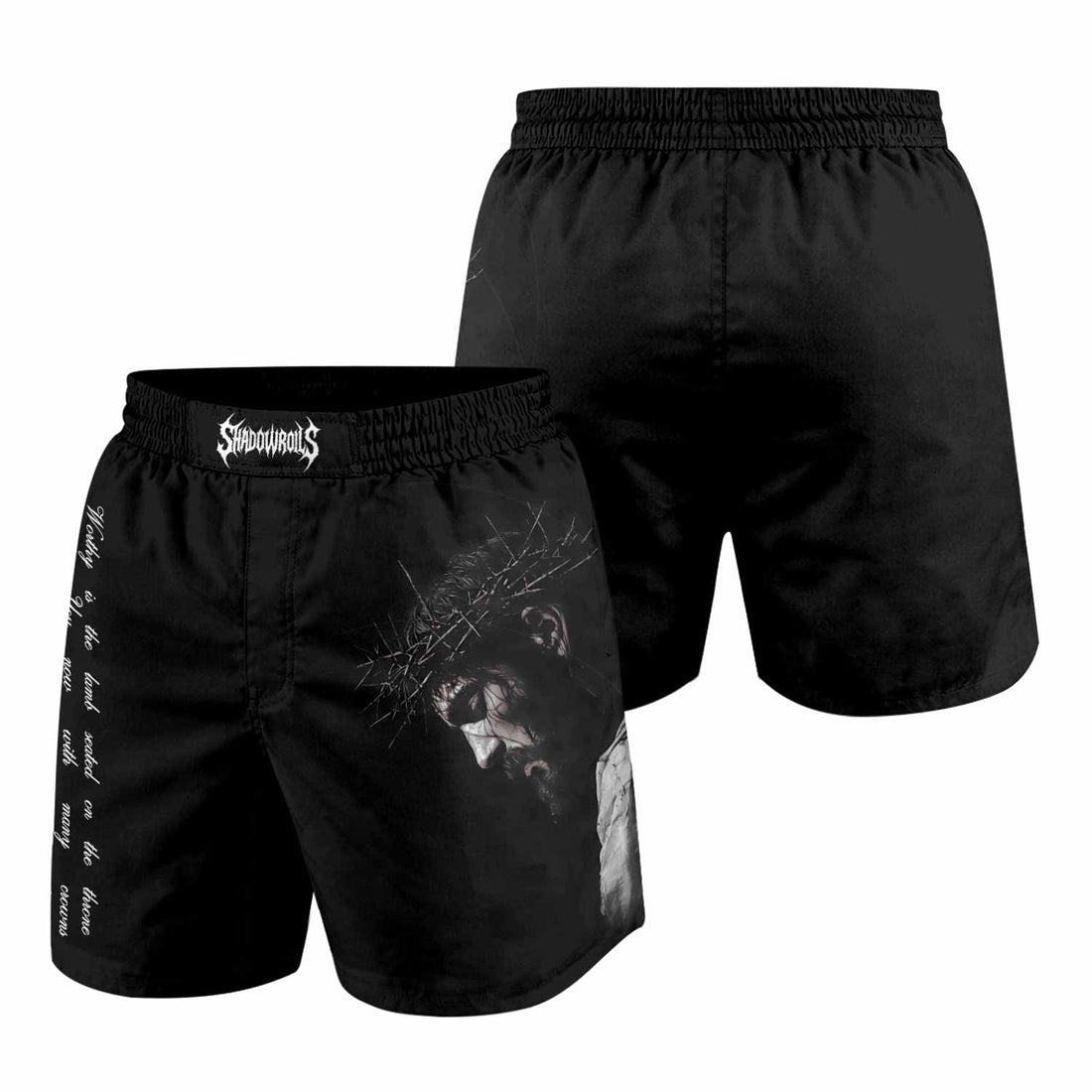 Crucified Silence Grappling Shorts - front and back view