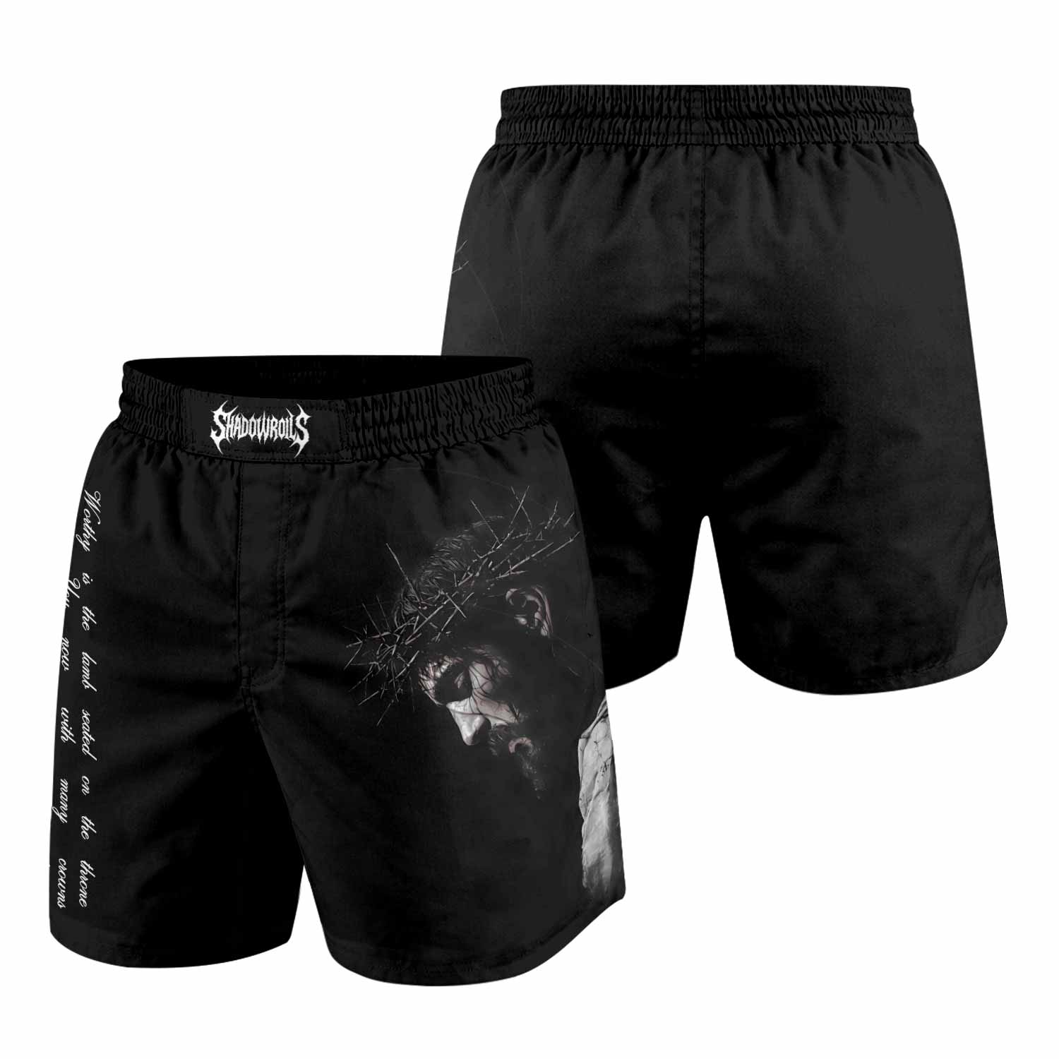 Crucified Silence Grappling Shorts - front and back view