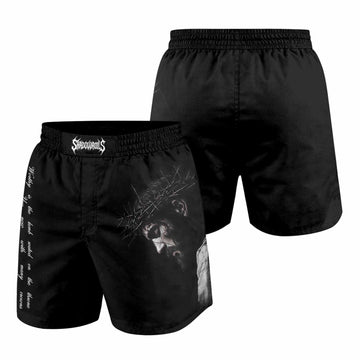 Crucified Silence Grappling Shorts - front and back view