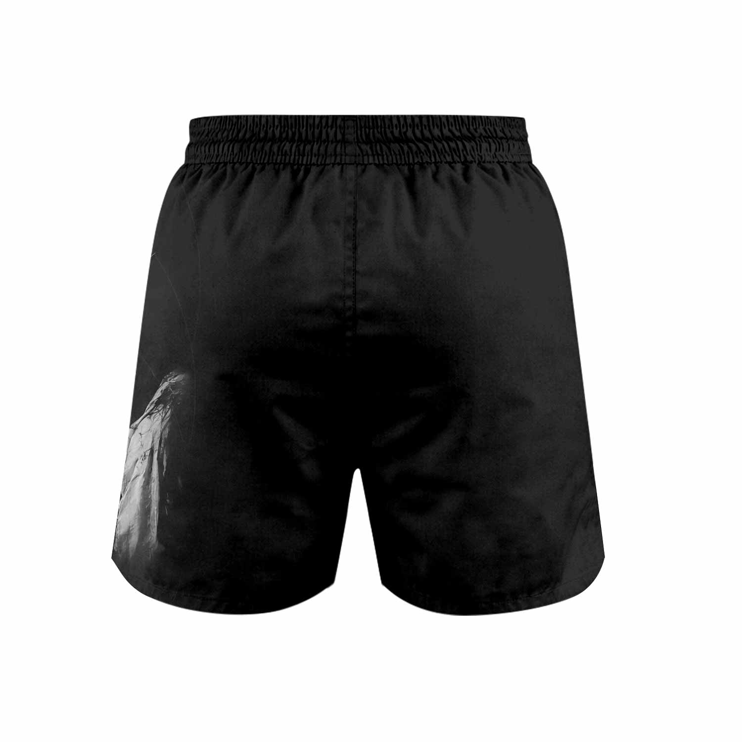 Crucified Silence Grappling Shorts - back view mockup