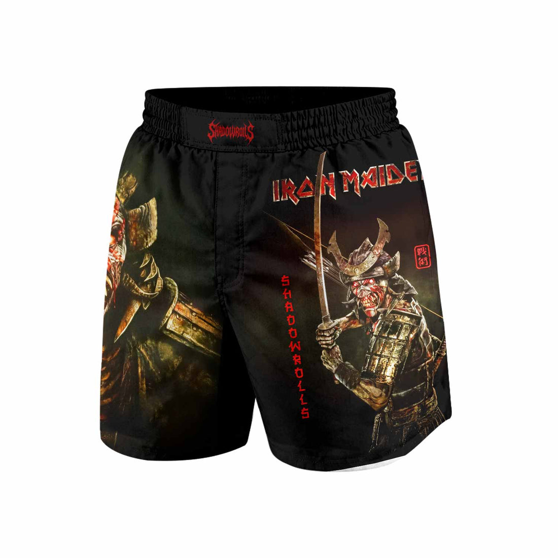 Iron Maiden Samurai Grappling Shorts - front and back view