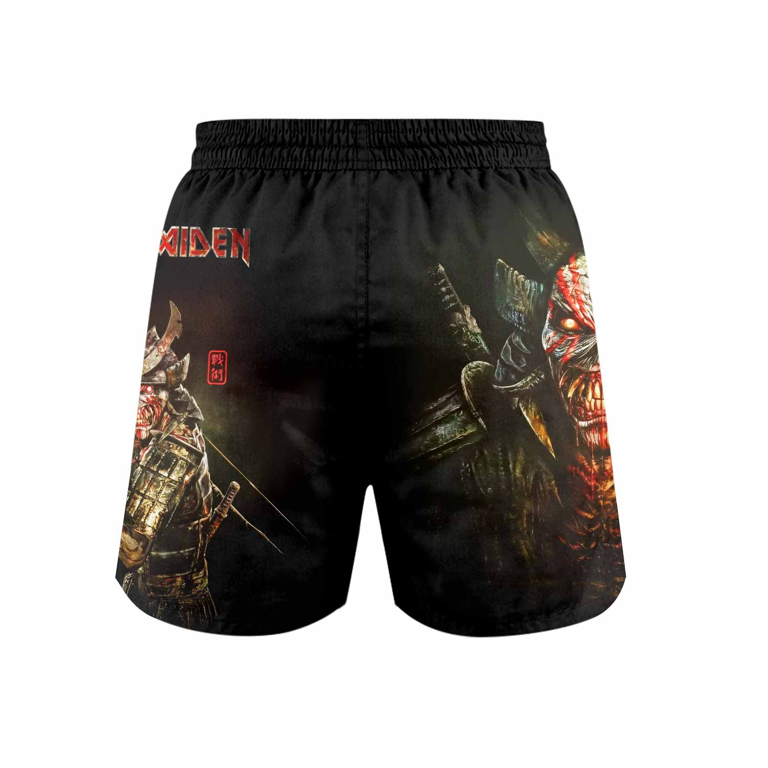 Iron Maiden Samurai Grappling Shorts - back view mockup