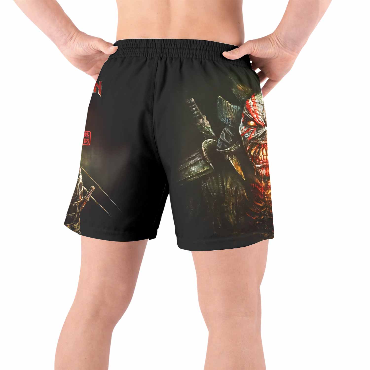 Iron Maiden Samurai Grappling Shorts - back view lifestyle