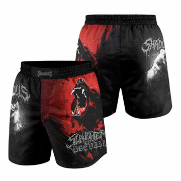 Slaughter to Prevail Bear Grappling Shorts - front and back view