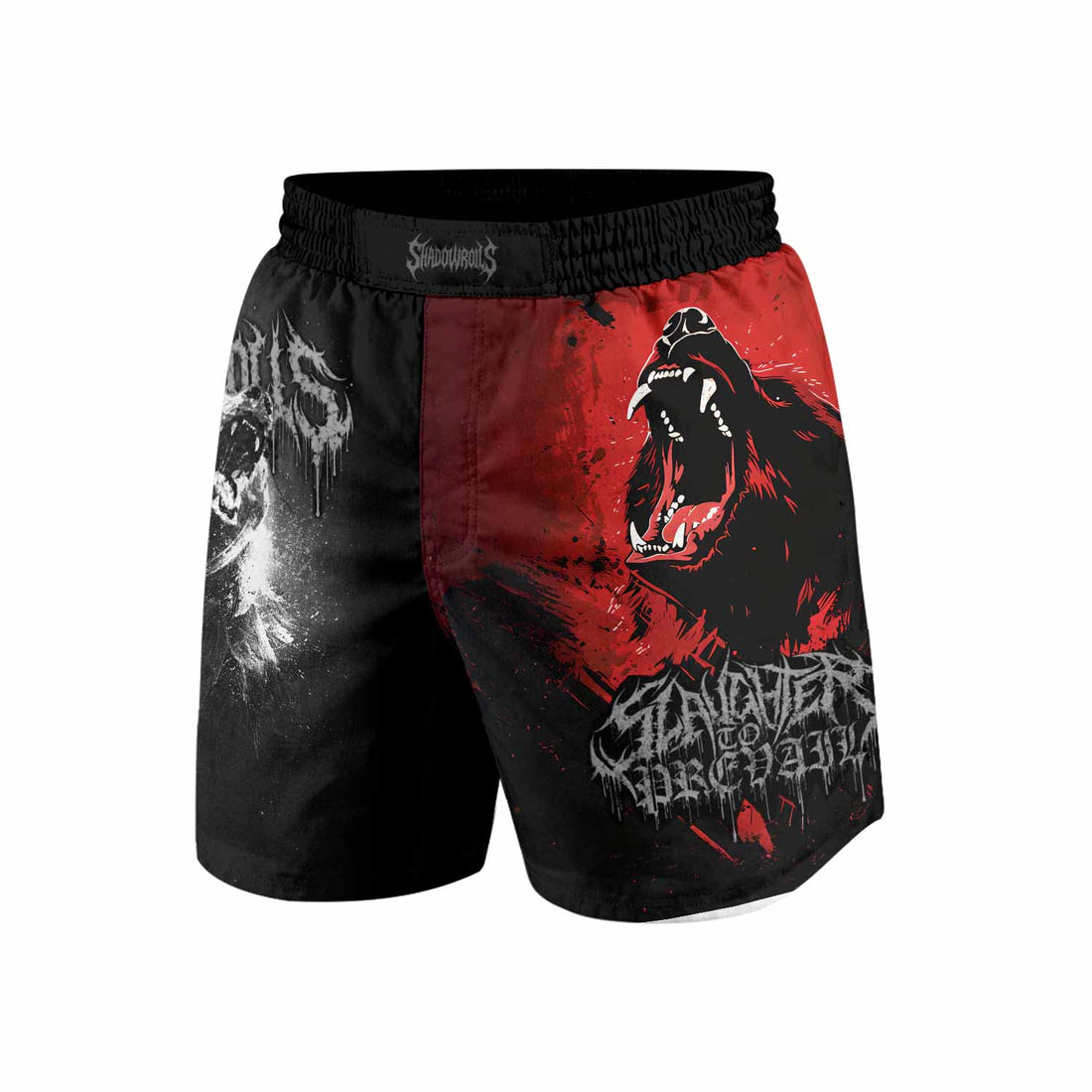 Slaughter to Prevail Bear Grappling Shorts - front and back view