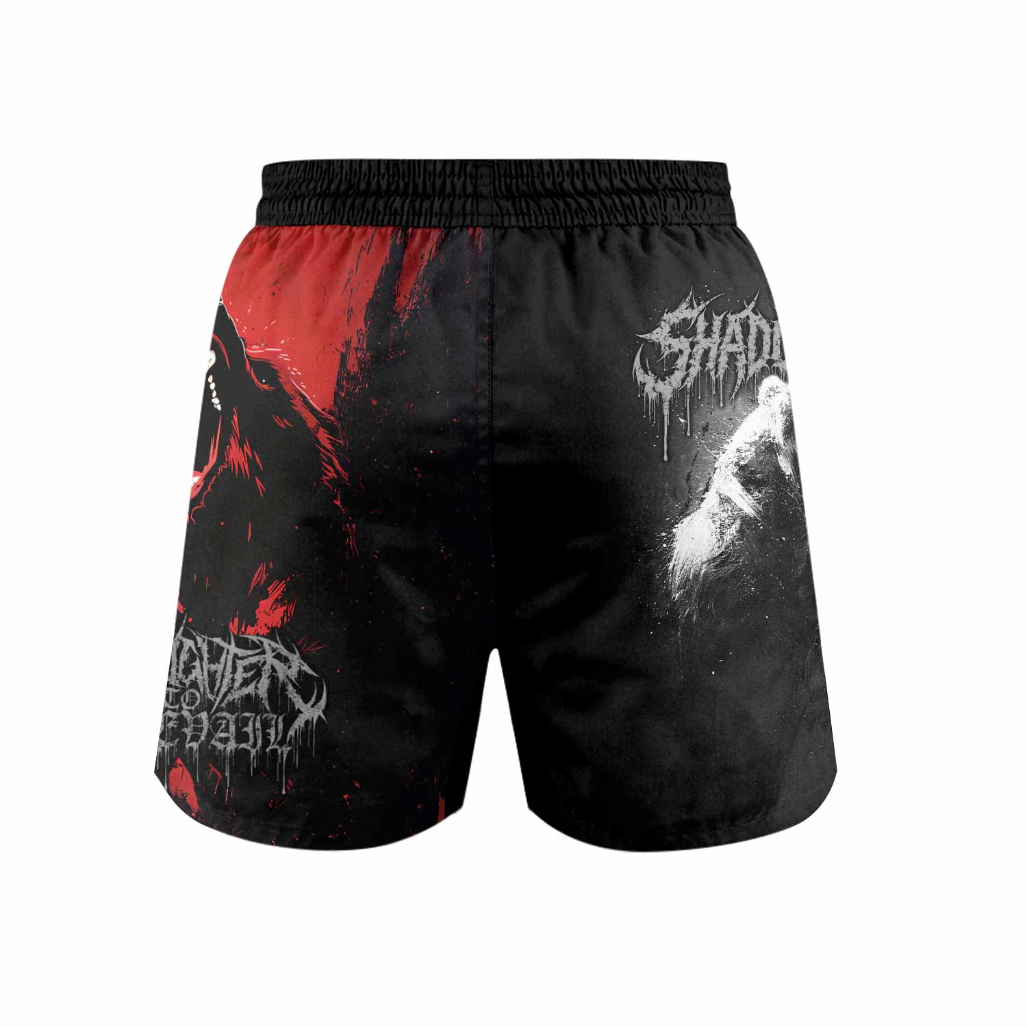 Slaughter to Prevail Bear Grappling Shorts - back view mockup