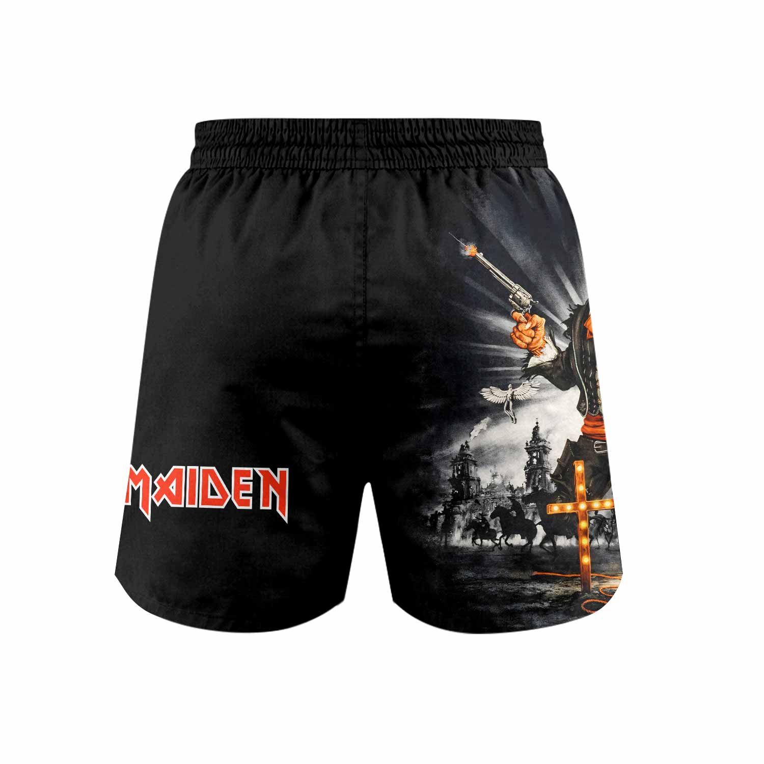 Iron Maiden Nights Of The Dead Grappling Shorts - back view mockup