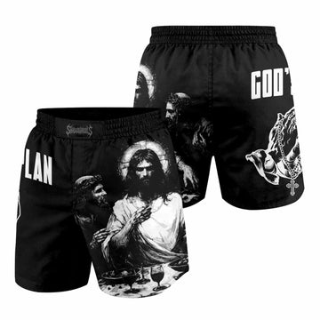 God's Plan Grappling Shorts - front and back view