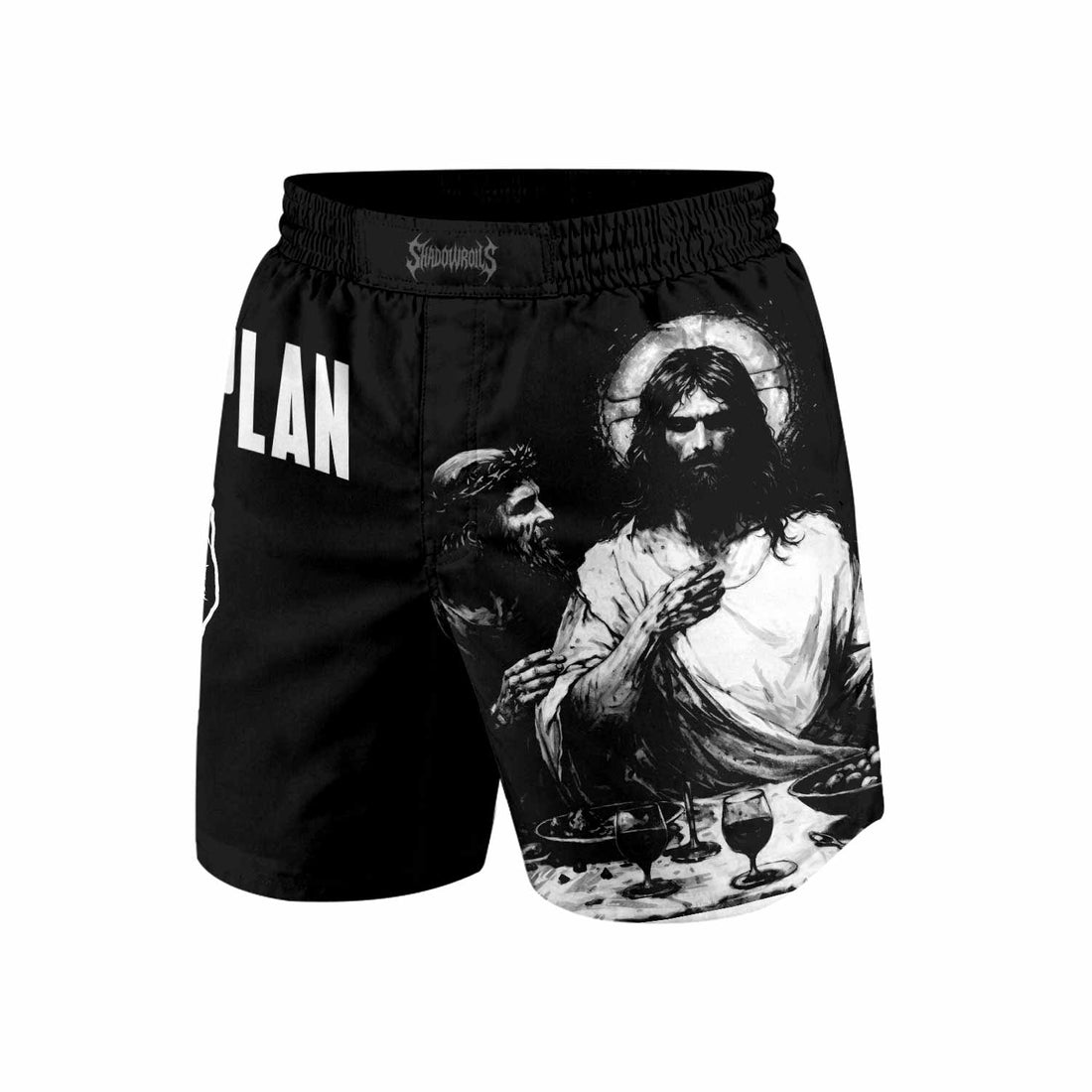 God's Plan Grappling Shorts - front and back view