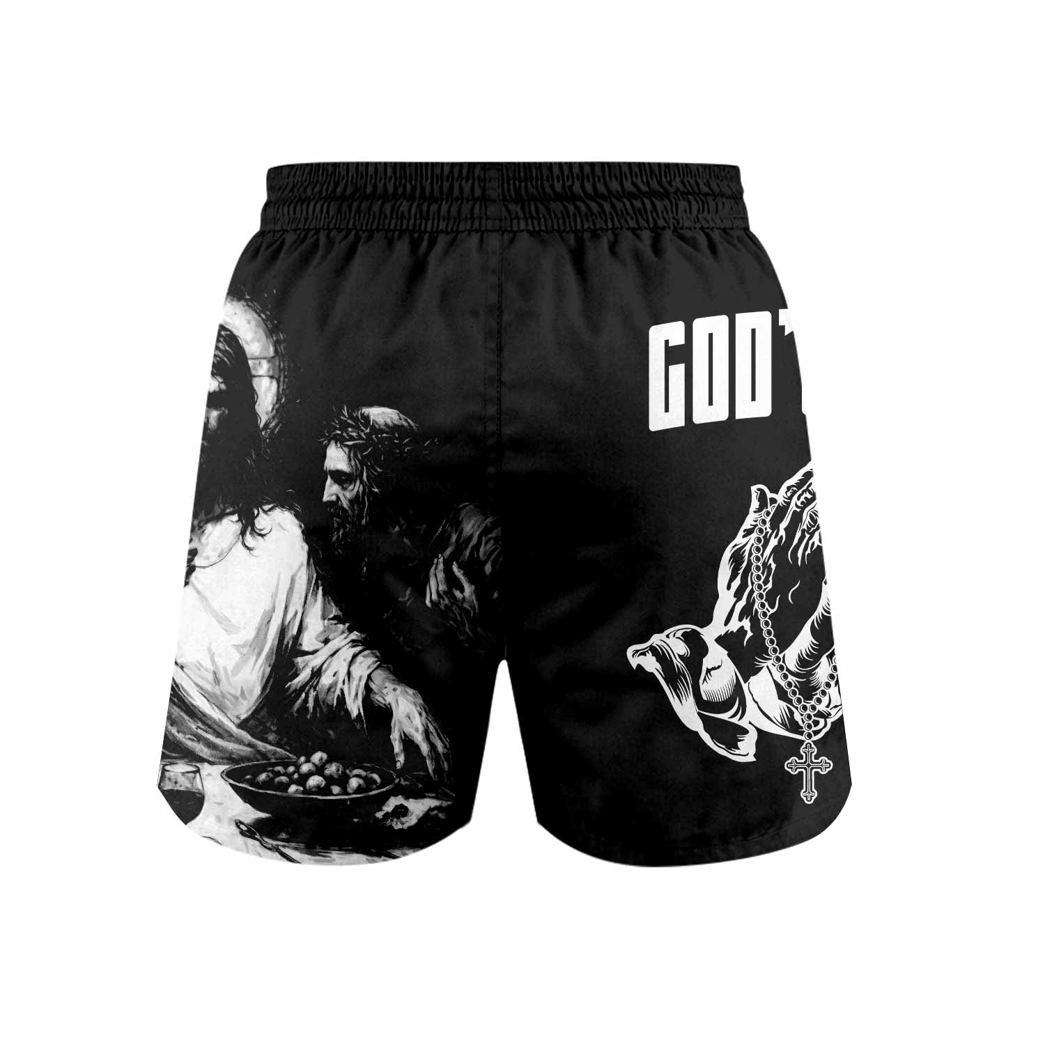 God's Plan Grappling Shorts - back view mockup