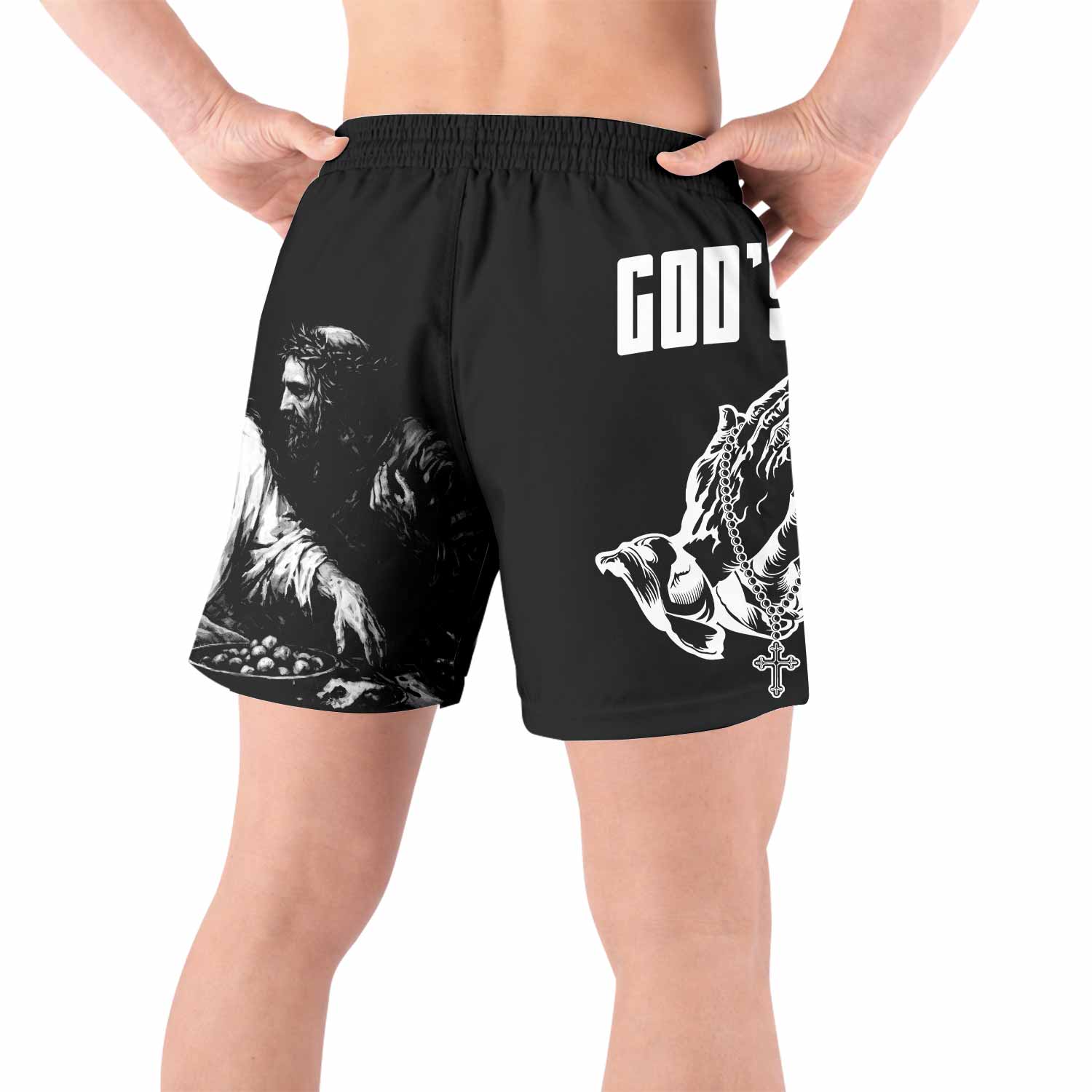 God's Plan Grappling Shorts - back view lifestyle