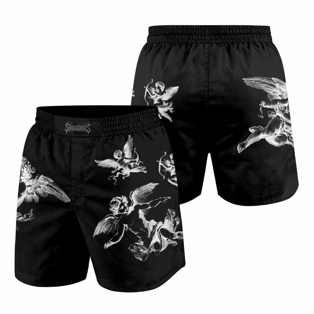 Angels of Solace Grappling Shorts - front and back view