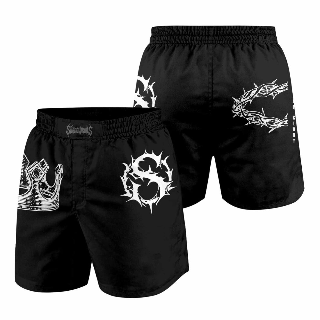 The King of Glory Grappling Shorts - front and back view